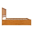 Mission King Wood Platform Bed with Footboard and TXL Trundle in Light Toffee
