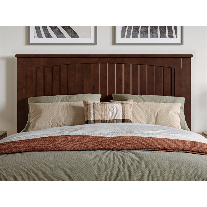 Nantucket Full Wood Platform Bed with Matching Footboard and Drawers in Walnut