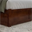 Nantucket Queen Wood Platform Bed with Footboard and Twin XL Trundle in Walnut