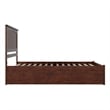 Nantucket Queen Wood Platform Bed with Footboard and Twin XL Trundle in Walnut