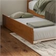 Nantucket Queen Wood Platform Bed with Footboard and TXL Trundle in Light Toffee