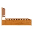 Nantucket Queen Wood Platform Bed with Footboard and TXL Trundle in Light Toffee