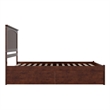 Nantucket Queen Wood Platform Bed with Footboard and Storage Drawers in Walnut