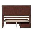 Nantucket Queen Wood Platform Bed with Footboard and Storage Drawers in Walnut