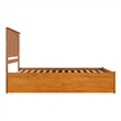 Nantucket Queen Wood Platform Bed with Footboard and Drawers in Light Toffee