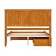 Nantucket Queen Wood Platform Bed with Footboard and Drawers in Light Toffee