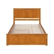 Nantucket Queen Platform Bed w/Matching Footboard & TXL Trundle in Light Toffee