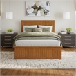 Nantucket Queen Platform Bed w/Matching Footboard & TXL Trundle in Light Toffee