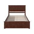 Nantucket Queen Wood Platform Bed with Matching Footboard and Drawers in Walnut