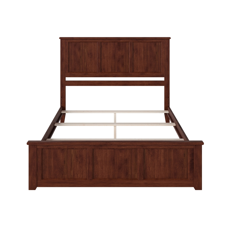 Madison King Wood Foundation Bed Frame with Matching Footboard in Walnut