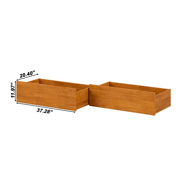 AFI Twin/Full Urban Solid Hardwood Bed Drawers in Light Toffee
