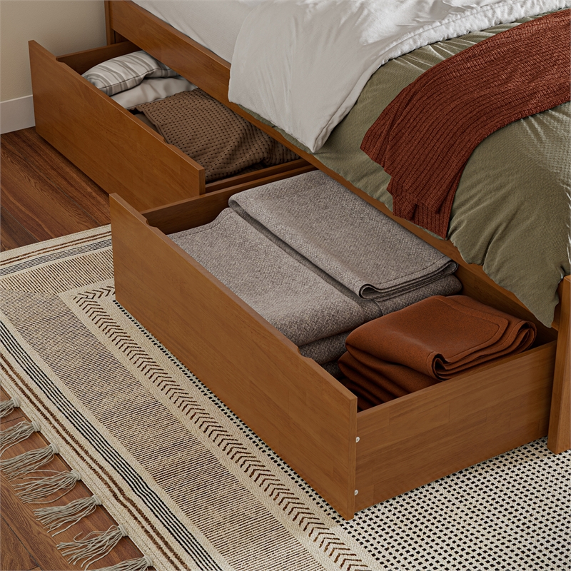 AFI Twin/Full Urban Solid Hardwood Bed Drawers in Light Toffee