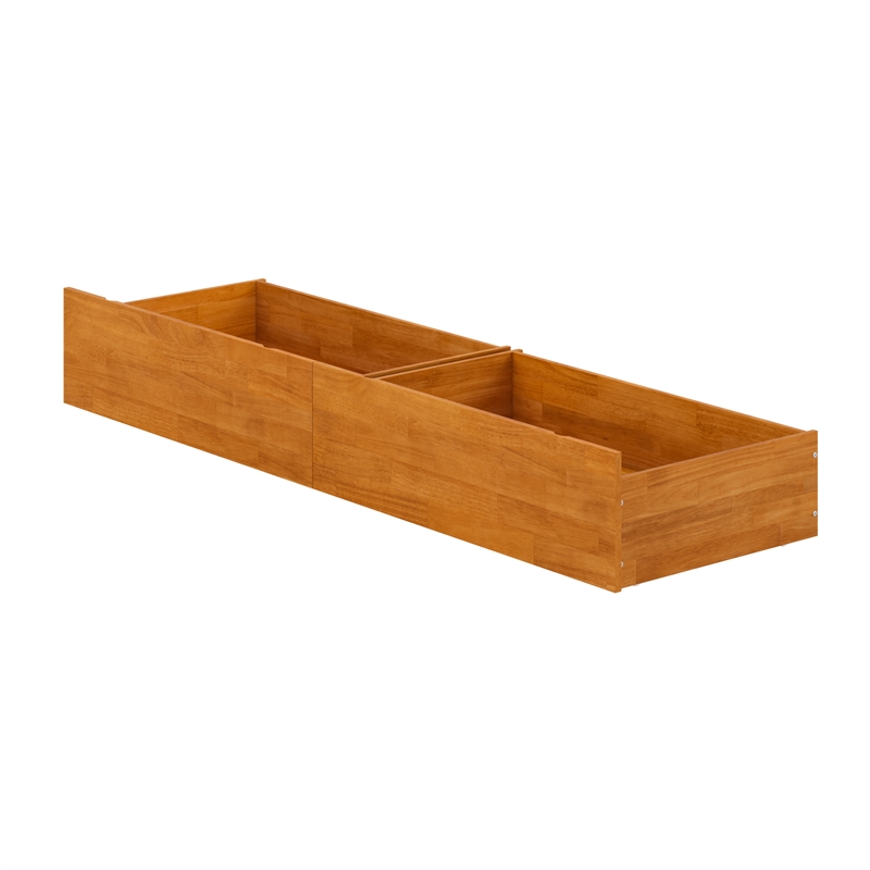 Queen/King/Twin XL Urban Solid Wood Bed Drawers in Light Toffee