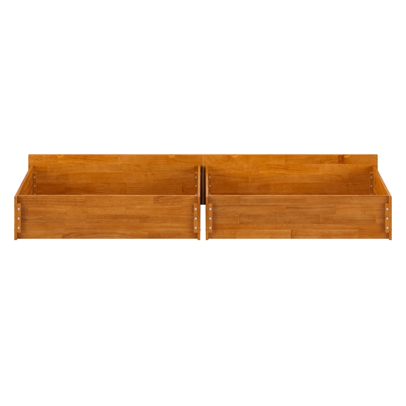 Queen/King/Twin XL Urban Solid Wood Bed Drawers in Light Toffee