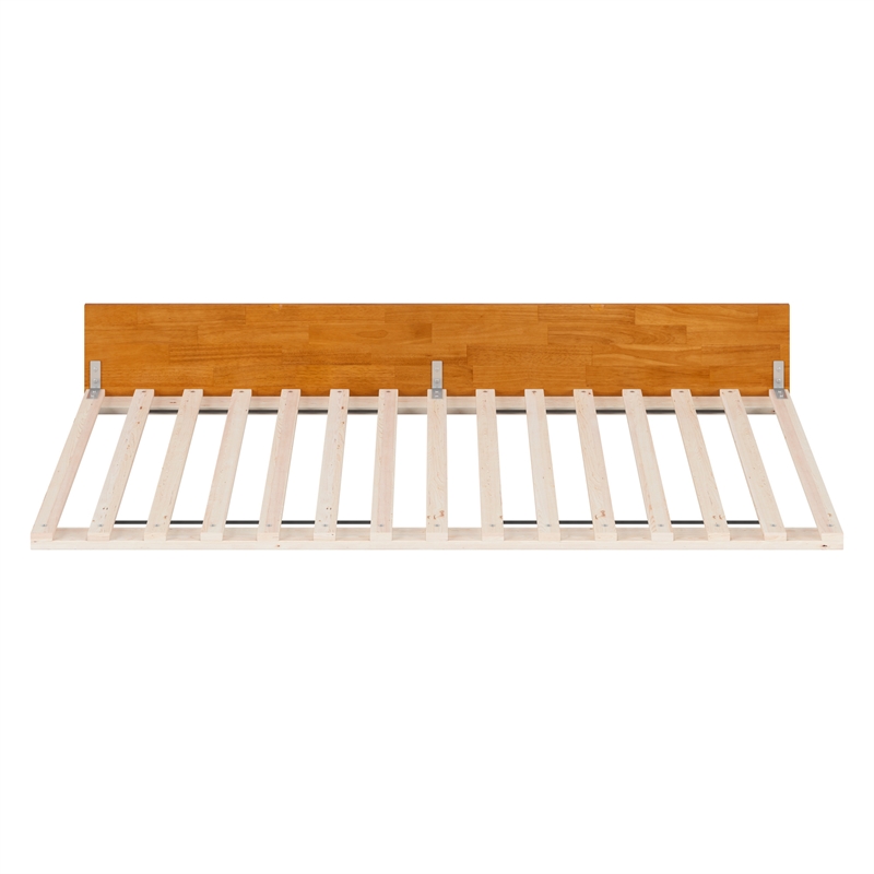 Twin XL Sized Urban Solid Hardwood Trundle Bed in Light Toffee