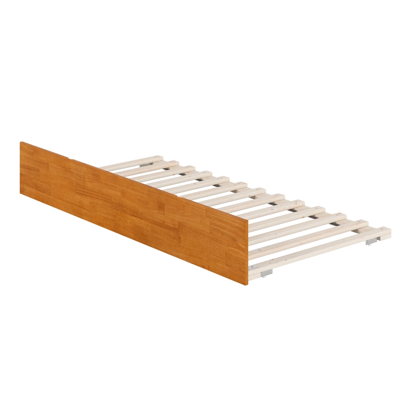 AFI Twin Size Urban Solid Hardwood Trundle Bed in Light Toffee