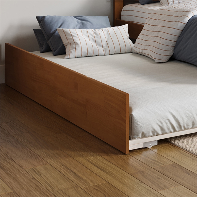 AFI Full Size Urban Solid Hardwood Trundle Bed in Light Toffee