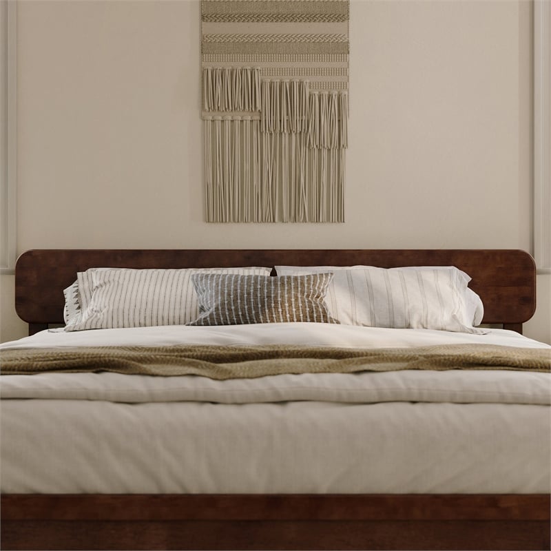AFI Florence King Sized Solid Hardwood Headboard in Walnut Brown
