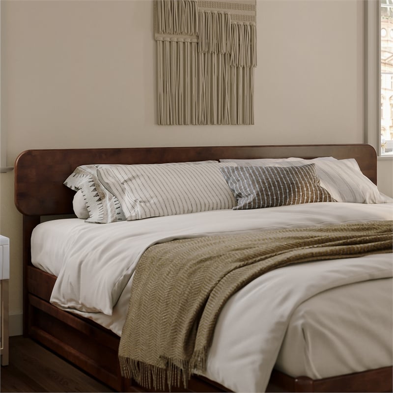 AFI Florence King Sized Solid Hardwood Headboard in Walnut Brown