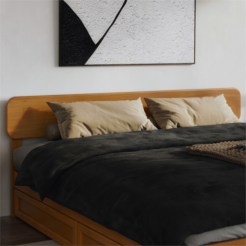 AFI Florence King Sized Solid Hardwood Headboard in Light Toffee