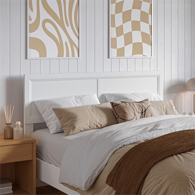 Sophia Full Solid Wood Headboard in White