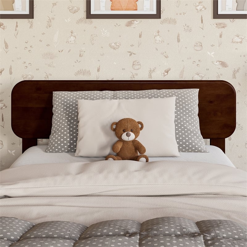 AFI Florence Twin Sized Solid Hardwood Headboard in Walnut Brown