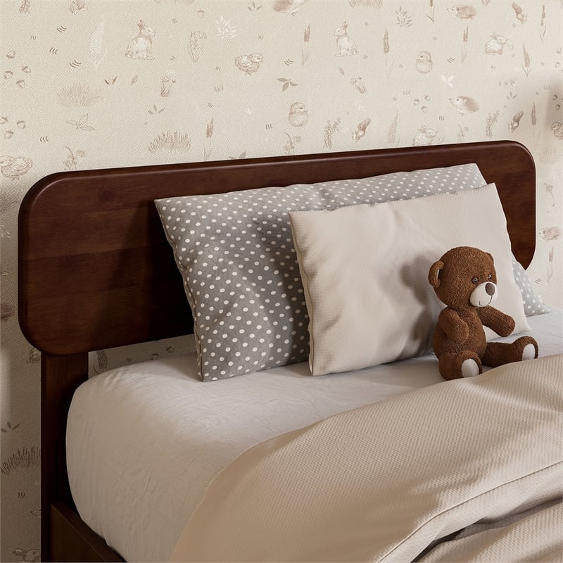 AFI Florence Twin Sized Solid Hardwood Headboard in Walnut Brown