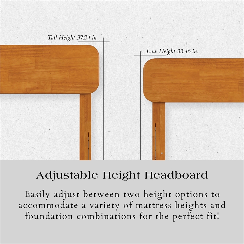 AFI Florence Twin Sized Solid Hardwood Headboard in Light Toffee