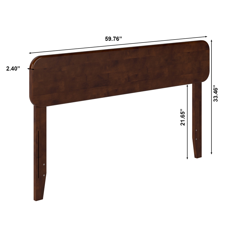 AFI Florence Full Sized Solid Hardwood Headboard in Walnut Brown