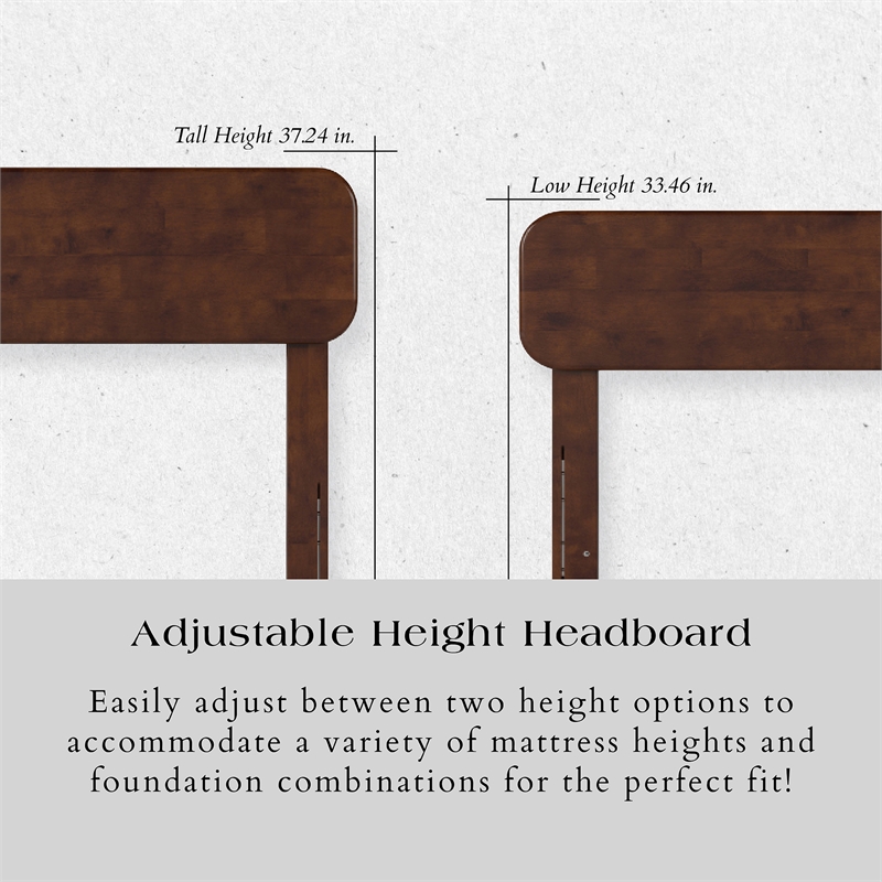 AFI Florence Full Sized Solid Hardwood Headboard in Walnut Brown