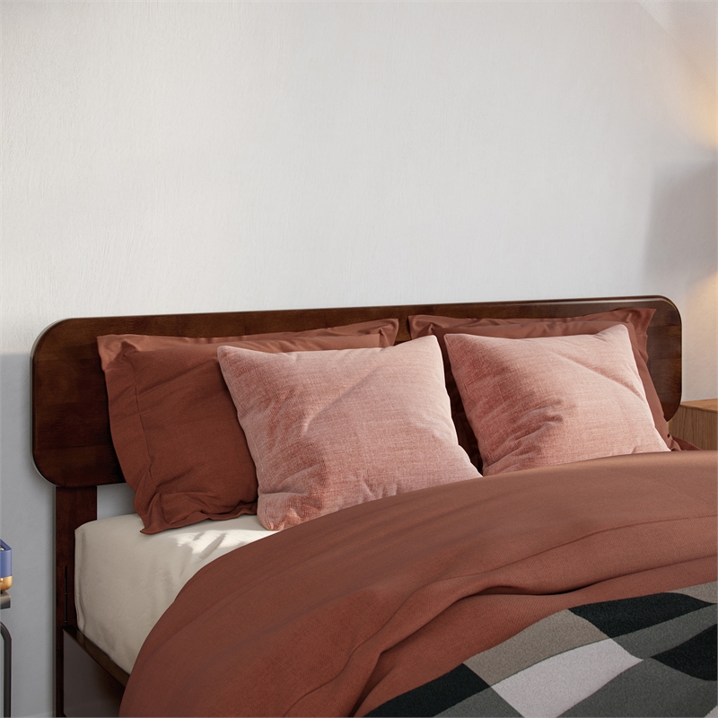 AFI Florence Full Sized Solid Hardwood Headboard in Walnut Brown