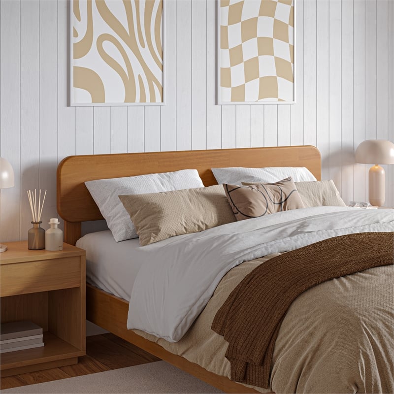AFI Florence Full Sized Solid Hardwood Headboard in Light Toffee