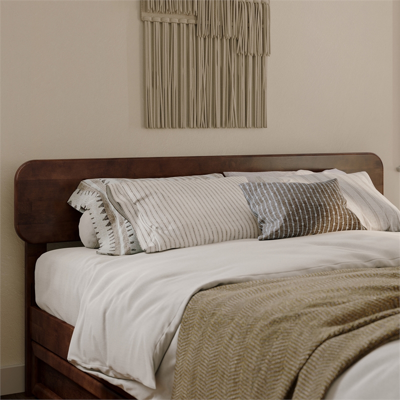 Florence Queen Solid Wood Headboard in Walnut
