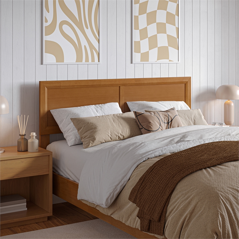 AFI Sophia Full Sized Solid Hardwood Headboard in Light Toffee