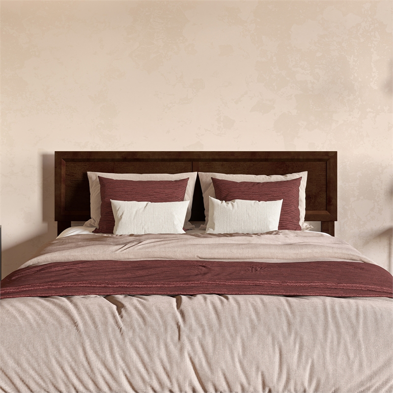 AFI Sophia Queen Sized Solid Hardwood Headboard in Walnut Brown