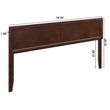 AFI Sophia King Size Solid Hardwood Headboard in Walnut Brown