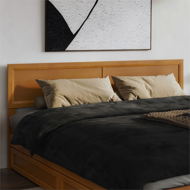 AFI Sophia King Size Solid Hardwood Headboard in Light Toffee