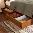 Queen-King-Twin XL Mid-Century Under Bed Wood Storage Drawers in Light Toffee