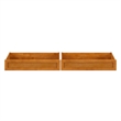 Queen-King-Twin XL Mid-Century Under Bed Wood Storage Drawers in Light Toffee