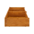 Queen-King-Twin XL Mid-Century Under Bed Wood Storage Drawers in Light Toffee