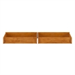 Queen-King-Twin XL Mid-Century Under Bed Wood Storage Drawers in Light Toffee