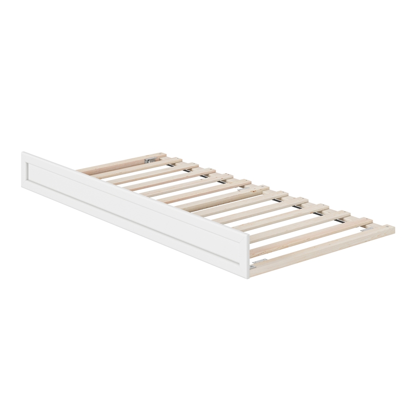 AFI Twin Size Solid Hardwood Mid-Century Modern Trundle in White