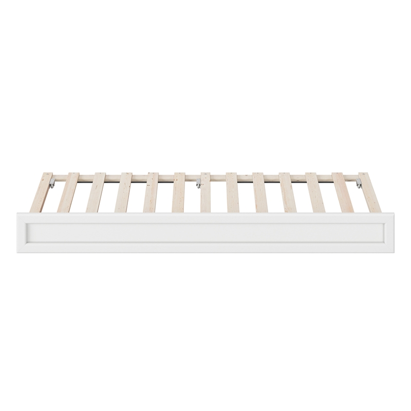 AFI Twin Size Solid Hardwood Mid-Century Modern Trundle in White