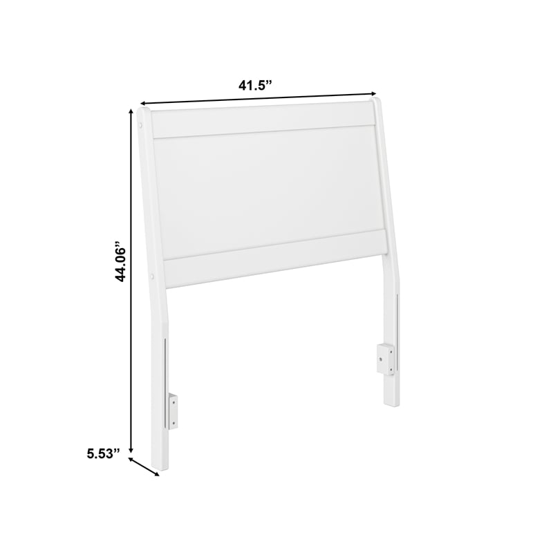 Casanova Twin Solid Wood Panel Headboard in White