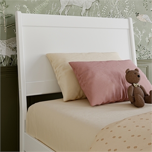 Casanova Twin Solid Wood Panel Headboard in White