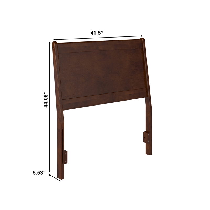 AFI Casanova Twin Sized Solid Hardwood Panel Headboard in Walnut Brown