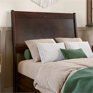 AFI Casanova Twin Sized Solid Hardwood Panel Headboard in Walnut Brown