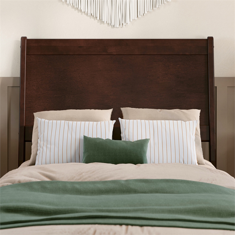 AFI Casanova Twin Sized Solid Hardwood Panel Headboard in Walnut Brown