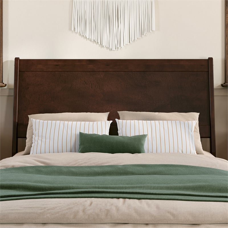 AFI Casanova Full Sized Solid Hardwood Panel Headboard in Walnut Brown