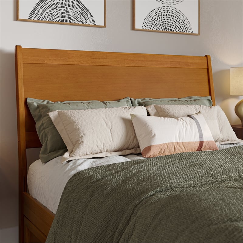 AFI Casanova Full Solid Wood Panel Headboard in Light Toffee
